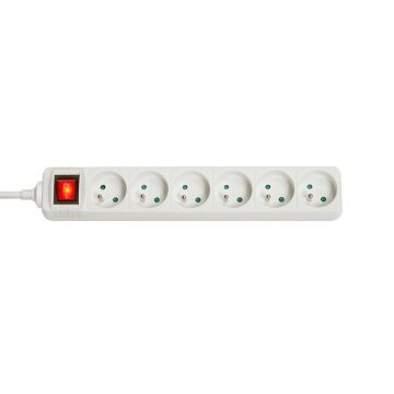 Multiprise 6 prises FR avec interrupteur, blanc
