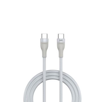 Câble USB-C/USB-C en nylon tressé USB 2.0 480Mbps - 1m – 20V3A - Gris