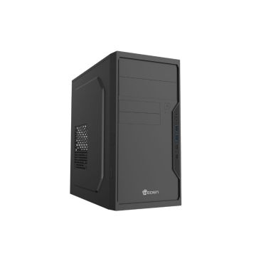 Boîtier MicroATX Smart2 HEDEN, avec alimentation 455W (puissance continue 250W),  2 ports USB 2.0 Type-C  / 2 ports USB 3.0 / Audio HD (micro+casque) / 9 Baies 
