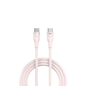 Câble USB-C/USB-C en nylon tressé USB 2.0 480Mbps - 1m – 20V3A - Rose