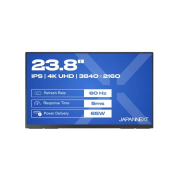 JAPANNEXT JNMDIPS238UC6 Ecran LED 23,8" UHD (3840x2160) à 60Hz  IPS  250 cd/m²  1000:1  HDR10  3840x2160  5ms(GtoG) HDMI USBC Noir