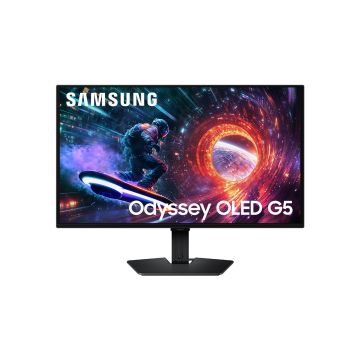 Ecran 27'' Samsung Odyssey Noir OLED G5 - G50SF 2560x1440 16:9 180Hz 0,03ms 200nits HDMI Displayport Pied ajustable haut inclinable 