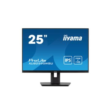 Ecran IIYAMA 25'' IPS 4ms 16:10 1920x1200 VGA HDMI DisplayPort HUB USB (2x2.0) 15cm pied réglable en hauteur Pivot / XUB2595WSU-B5