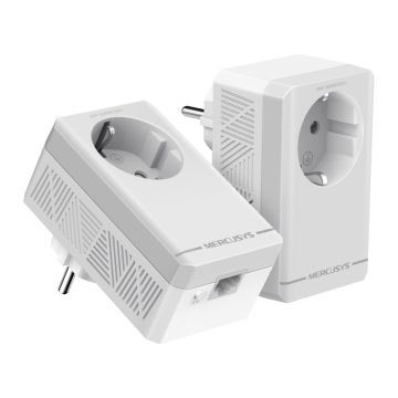 Kit CPL Gigabit AV600 avec prise int&eacute;gr&eacute;e type F (lot de 2) Vitesse 600Mbps |MSE1060 couleur Blanc