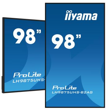 IIYAMA LFD 98 dalle IPS 24/7 3840x2160 DVI VGA 3xHDMI HPs Displayport 2xUSB 2.0 60Hz 500cd/m² Paysage/port 8ms Media Player VESA 800x600 HPs slot OPS PC