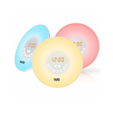 Réveil lumineux WE 2W radio FM, lampe de chevet, simulateur de lever/coucher de soleil
