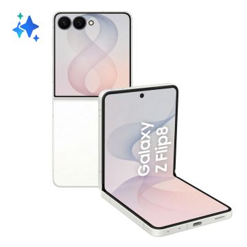 Smartphone Galaxy Z Flip8 Blanc Exynos 2600 12Go 256Go Ecran Pliable 6,9'' et 4,1'' Dynamic AMOLED 2X 120Hz AI intégrée Batterie 4 300mAh IP48 SM-F776BZWGEUB
