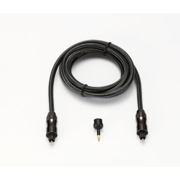 Câble Optique Mâle/Mâle 1.50m HG Connecteurs plaqués or Câble tressé - avec adaptateur
