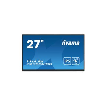 Ecran IIYAMA 27Tactile PCAP conceptions en verre sans cadre IPS 10points 1920x1080 5ms 400 cd/m² 1xDisplayport 2xUSB HUB 3.2 HPs 2 x 1W Revêt anti-empreinte