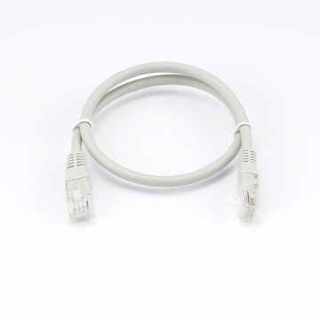 Câble RJ45 Male/Male droit CAT6A U/UTP - Longueur 0.50M - Gris - en sachet