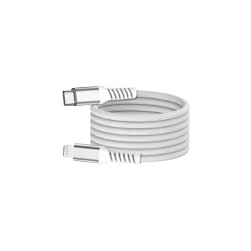 Câble USB-C/Lightning magnétique, USB2,0 - 9V/3A/27W, 1mètre blanc