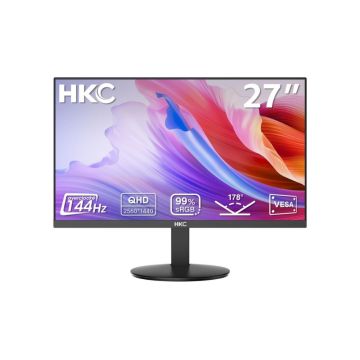 Ecran 27 marque HKC V2718QS 2560x1440 IPS 16:9 144Hz 1500:1 1ms 250cd/m² 2xHDMI DP A/O VESA 100x100 Inclinable Pied fixe Coloris Noir"
