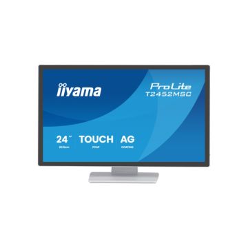 Ecran IIYAMA 24" Blanc IPS Tactile DeepContrast PCAP+10points verre bord à bord 1920x1080 5ms 420cd/m² 120Hz DP HDMI HPs 2xUSB paysage T2452MSC-W2AG