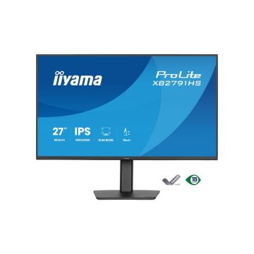 Ecran IIYAMA 27'' Noir dalle IPS Ultra mince 16:9 1920x1080 1ms 350 cd/m² 120Hz HDMI DisplayPort Haut-parleurs 15cm pied reglable hauteur + Pivot TCO 