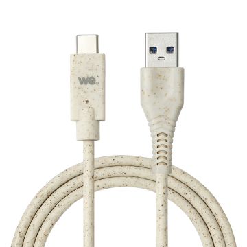 Câble USB-C/USB A biosourcé avec 30% de matières recyclées - 2m - Packaging écoconçu