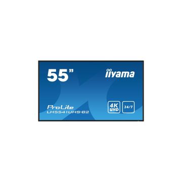 IIYAMA LFD 54.6 dalle IPS 4K UHD 3840x2160 24/7 1xVGA 3xHDMI 1xUSB 2.0 HPs 500 cd/m² 1200:1 8ms VESA 400x400 Paysage/portrait Media Player / LH5541UHS-B2