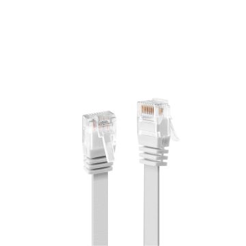 Câble réseau Plat Blanc Cat.6 U/UTP, 1m