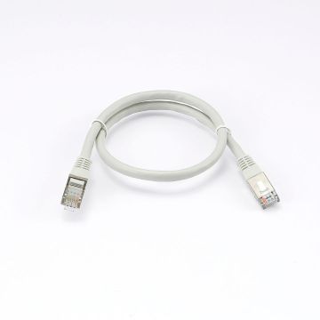 Câble RJ45 Male/Male droit CAT6A S/FTP - Longueur 0.50M - Gris - en sachet