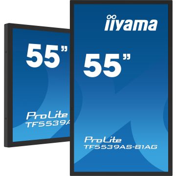 IIYAMA LFD 55 Tactile PCAP 40pts IPS LED 3840x2160 24/7 500cd/m²  8ms  2xHDMI DP 3xUSB RS-232c RJ45 HPs Mini Jack Paysage Portrait Toucher au travers de vitre"