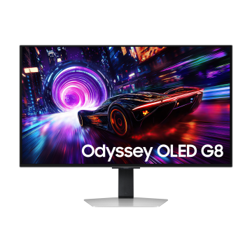 Ecran 32'' Samsung Gaming ODYSSEY G8 Noir OLED 240Hz 0.03ms 3840X2160 260cd/m² 2xHDMI DP 3xUSB Casque Pied réglable hauteur orientable inclinable pivot