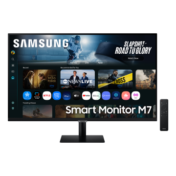 ECRAN 32" SAMSUNG Smart Monitor M7 Noir 3840x2160 VA 4ms 300cd/m² 3000:1 Haut parleurs 2xHDMI 1XUSB-C 3xUSB Pied Inclinable pivot LS32FM702UUXEN
