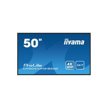 IIYAMA LFD 50 dalle VA 4K UHD 3840x2160 24/7 1xVGA 3xHDMI HPs 500cd/m² 1xUSB 9.5ms VESA 400x400 Paysage Portrait Media Player 