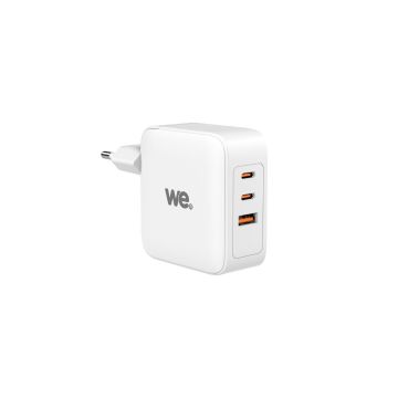 Chargeur secteur WE GaN 2 ports USB-C 1 port USB - 100W - Blanc