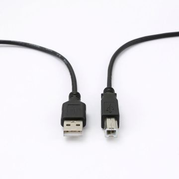 Câble USB A/USB B Male/Male - Longueur 2M - Noir - en sachet