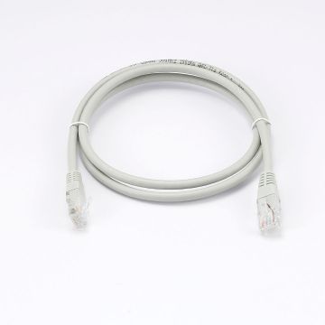 Câble RJ45 Male/Male droit CAT6A U/UTP - Longueur 1M - Gris - en sachet