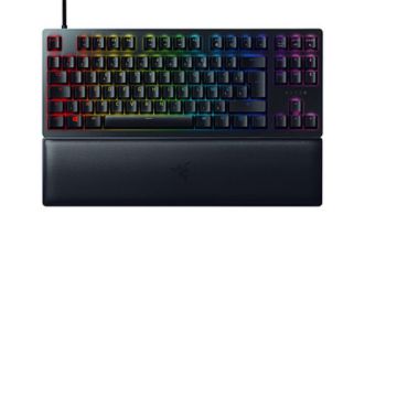 RAZER Huntsman V2 Tenkeyless (Purple Switch) - Clavier de jeu AZERTY - Switches Optiques Clicky, Touches en PBT Doubleshot, Repose-Poignet