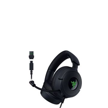 RAZER Kraken V4 X Noir - Casque de jeu filaire - Micro cardioïde rétractable, Son Surround 7.1, Chroma RGB, pour PC