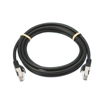 Câble RJ45 Male/Male droit CAT8 S/FTP - 100% cuivre - Longueur 25M - Noir - 100% cuivre - en sachet