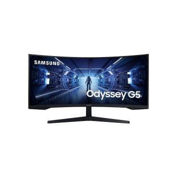 ECRAN 34'' SAMSUNG LC34G55TWWP Gaming ODYSSEY G5 VA UWQHD 3440x1440 Incurvé 1000R 165Hz 250cd/m² 1ms 1xHDMI 1xDisplayPort Pied Ajustable en Inclinaison