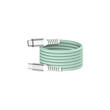 Câble USB-C/USB-C magnétique, USB2,0 - 20V/3A/60W, 1mètre vert