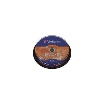 DVD-R AZO VERBATIM 4.7GB 16X MATT SILVER SURFACE SPINDLE DE 10