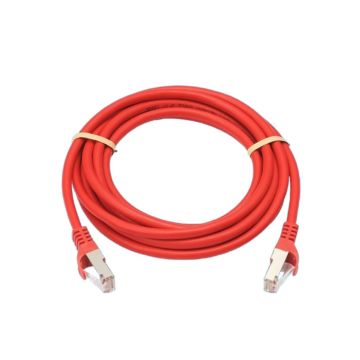 Câble RJ45 Male/Male droit CAT8 S/FTP - Longueur 25M - Rouge - 100% cuivre - en sachet