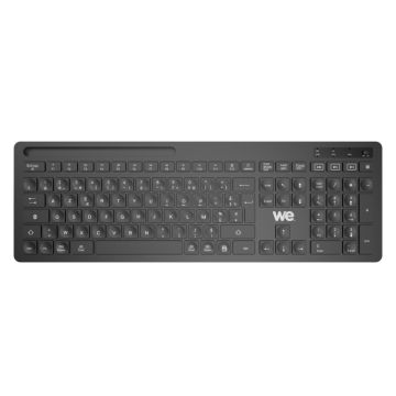Clavier sans fil 2.4Gh/BT WE AZERTY 104keys, support tél intégré connexion BT3.0&BT5.0&2.4Ghz Pile inclus, noir