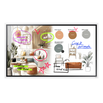 ECRAN SAMSUNG 65'' LFD Tactile intéractif Flip 5 12h/7j 4K UHD 3840x2160 Tizen 9 HDMI USB USB-C Tizen 9.0 HPs 15Wx2 Paysage/Portrait LH65WMFWBGCXEN