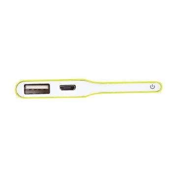 Batterie de secours 3200mAh vert 1 port USB 1A - bouton tactile Toucher peau de pêche ULTRA FIN 5mm d'épaisseur