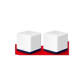 Système Wi-Fi (lot de 2 packs) Mesh AC1900 pour Toute la Maison Vitesse 600 Mbps (2,4 GHz) + 1300 Mbps (5 GHz) 3 ports Gigabit 3 antennes internes Couleur Blanc