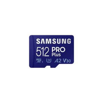CARTE MEMOIRE SAMSUNG 512G MICRO SD PRO PLUS avec adaptateur SD 4K classe 10 MB-MD512KA/EU