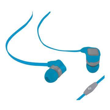 Ecouteurs avec micro 1.20m - pla Bi-couleur bleu/gris - jack 3.5mm diamètre driver 8mm impédance 32Ohms sensibilité 98dB