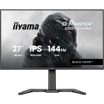 Ecran IIYAMA 27'' 1ms G-Master Black Hawk Noir IPS 1920x1080 16:9 144Hz 350cd/m&sup2; 1500:1 HDMI DisplayPort 2xUSB 2xHPs 15cm pied r&eacute;glable hauteur GB2741HSU-B1