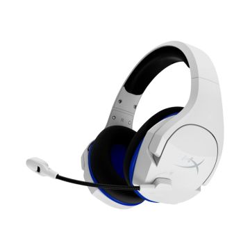 Casque Core HyperX Cloud Stinger Plus Bleu Blanc, Sans Fil, compatible PS5 PS4 et PC, Microphone à suppression de bruit, léger, arceau en acier