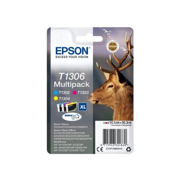 EPSON Multipack Cerf T1306 Encre DURABrite Ultra C,M,J (XL) 30,3ml