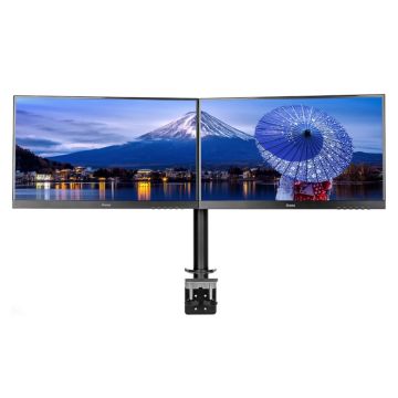 SUPPORT DE BUREAU IIYAMA A PINCES POUR 2 MONITEURS plats jusqu'à 30 Pivot 90° VESA DS1002C-B1