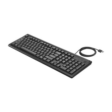 HP Keyboard 100 AZERTY, 1er prix, clavier durable qui maximise la productivité de l'ordinateur, clavier numérique grand format