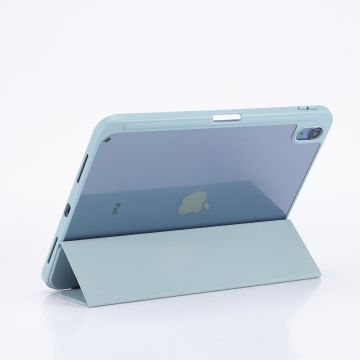 Etui folio WE pour tablette iPad 10.9" (iPad 10 2022 / iPad 11 2025 / iPad 12 2026) - Coloris Bleu - Fonction support - Dos transparent - Support stylet