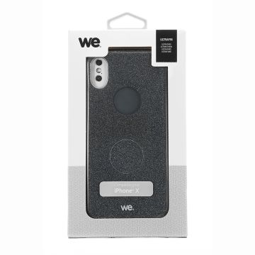 We coque de protection PAILLETTES APPLE IPHONE X Noir