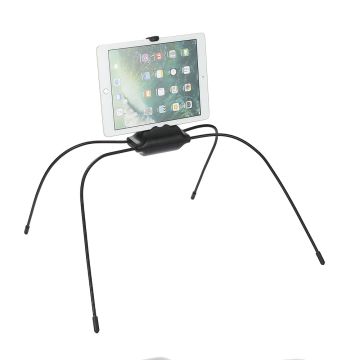 Support de tablette WE pour lit, canapé, voiture ou autre surface inégale. Flexible et pliable pour une taille compacte. Noir.